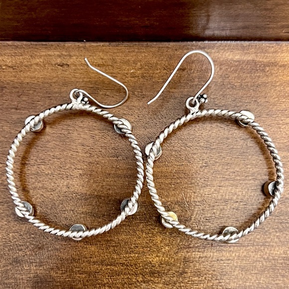 14g Southwestern Peruvian Pink Opal Stone Handmade Sterling Silver Earrings - Picture 4 of 8